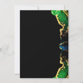 Green Black Gold Wedding Save the Date (Achterkant)