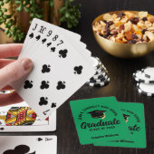 Green Black Graduate Custom Graduation Pokerkaarten (Insitu)