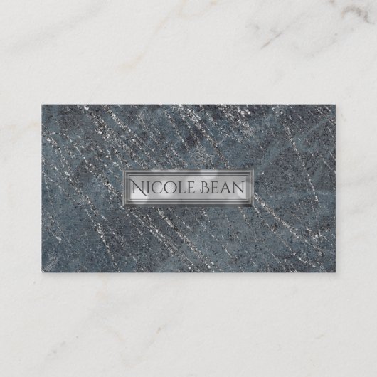 Green Black Grey Modern Marble Designer Chic Visitekaartje (Voorkant)