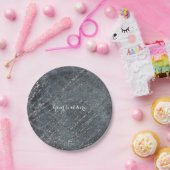 Green Black Grey Modern Marmer Designer Chic Papieren Bordje (Feest)