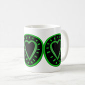 Green Black Heart Graffiti 2 Valentijnsdag Mok (Voorkant rechts)