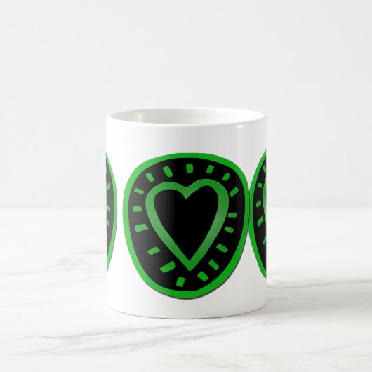 Green Black Heart Graffiti 2 Valentijnsdag Mok (Center)