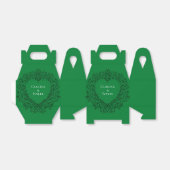 Green Black Heart Wedding Bedankdoosjes (Uitgevouwen)