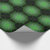 Green Black Kaleidoscope Mandala Art Cadeaupapier (Hoek)