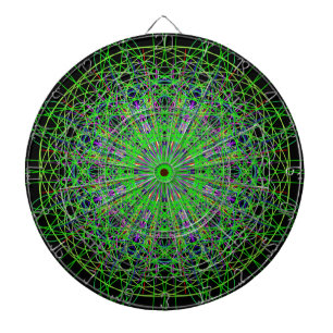 Green Black Kaleidoscope Mandala Art Dartbord