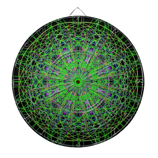 Green Black Kaleidoscope Mandala Art Dartbord (Voorkant)