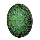 Green Black Kaleidoscope Mandala Art Dartbord (Voorkant Rechts)
