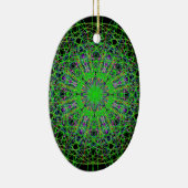 Green Black Kaleidoscope Mandala Art Keramisch Ornament (Rechts)