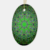 Green Black Kaleidoscope Mandala Art Keramisch Ornament (Links)