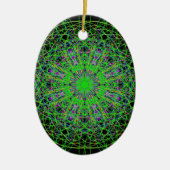 Green Black Kaleidoscope Mandala Art Keramisch Ornament (Voorkant)