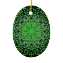 Green Black Kaleidoscope Mandala Art