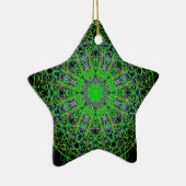 Green Black Kaleidoscope Mandala Art Keramisch Ornament (Rechts)