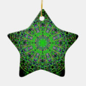 Green Black Kaleidoscope Mandala Art Keramisch Ornament (Voorkant)