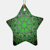 Green Black Kaleidoscope Mandala Art Keramisch Ornament (Links)