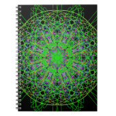 Green Black Kaleidoscope Mandala Art Notitieboek (Voorkant)