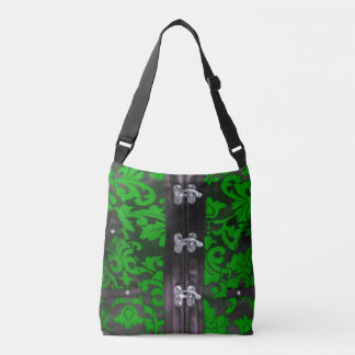 Green Black Lace Steampunk Cross Body Canvas tas