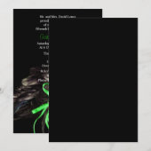 Green Black Masquerade Quinceanera Ball Invitation Kaart (Voorkant / Achterkant)
