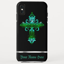 Green Black Medieval Cross iPhone XS Max Hoesje