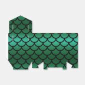 Green Black Mermaid Scales Fantasy Birthday Party Bedankdoosjes (Uitgevouwen)