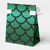 Green Black Mermaid Scales Fantasy Birthday Party Bedankdoosjes (Achterkant)