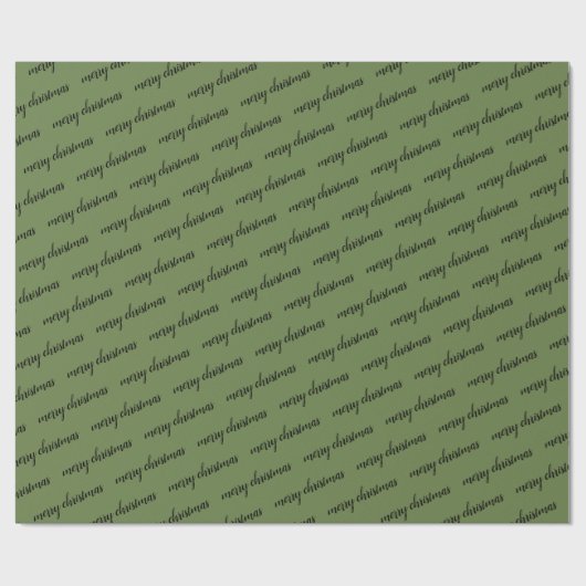 Green Black Merry-kerstpatroon Cadeaupapier (Vlak)