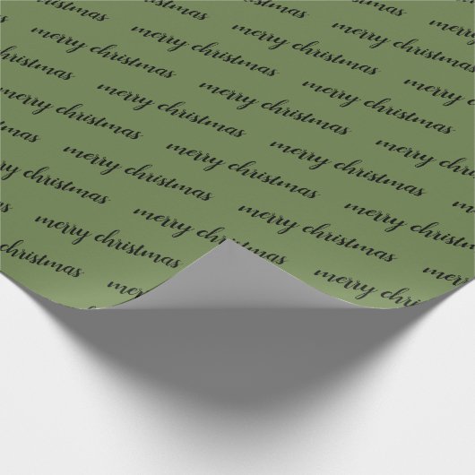 Green Black Merry-kerstpatroon Cadeaupapier (Hoek)