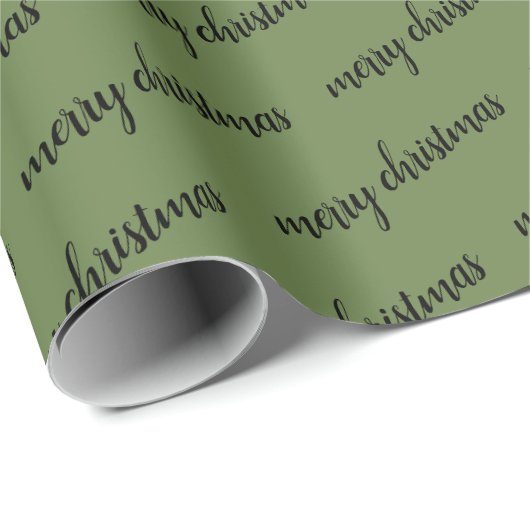 Green Black Merry-kerstpatroon Cadeaupapier (Rol Hoek)