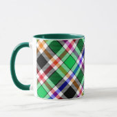 Green Black Multicolour Flannel Plaid Tartan Mok (Links)