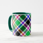 Green Black Multicolour Flannel Plaid Tartan Mok (Voorkant links)
