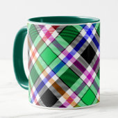 Green Black Multicolour Flannel Plaid Tartan Mok