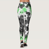 Green Black Paint Splat Leggings (Achterkant)