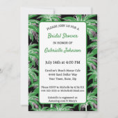 Green Black Palm Tree Modern Summer Shower Party Kaart (Voorkant)