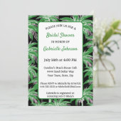 Green Black Palm Tree Modern Summer Shower Party Kaart (Staand voorkant)