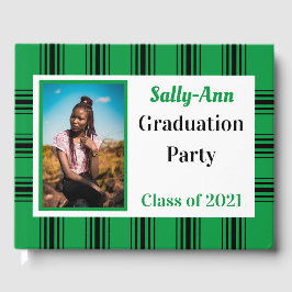 Green Black Photo Graduation Party Gastenboek