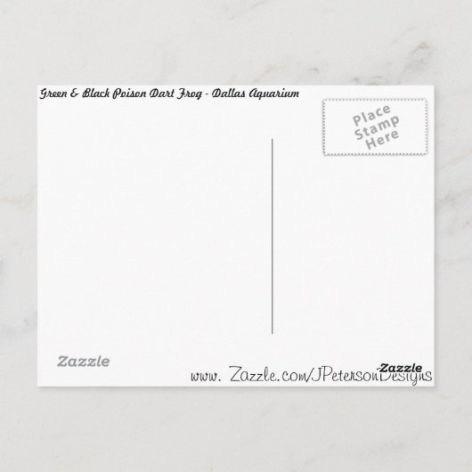 Green & Black Poison Dart Frog # 6 Briefkaart (Achterkant)