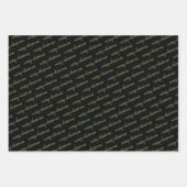 Green Black Polka Dot Poinsettia Merry Kerstry Inpakpapier Vel (Voorkant 3)