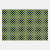 Green Black Polka Dot Poinsettia Merry Kerstry Inpakpapier Vel (Voorkant)