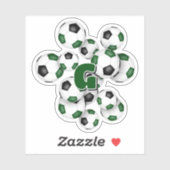 green black soccer balls sticker with monogram (Vel)