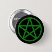 Green Black Solid Pentacle Button (Voorkant /achterkant)