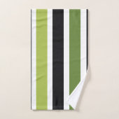 Green Black Stripes Bad Handdoek (Handdoek)