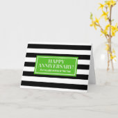 Green Black Stripes Employee Jubileum Card Kaart (Gele Bloem)