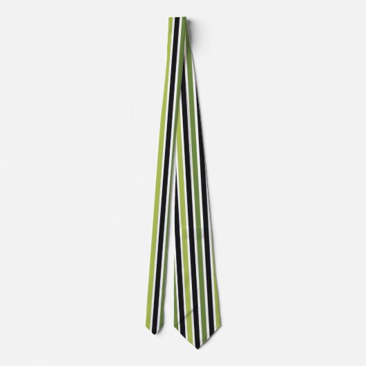 Green Black Stripes Stropdas (Achterkant)