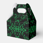Green Black Swirl Wedding Bedankdoosjes (Achterkant)