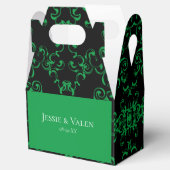 Green Black Swirl Wedding Bedankdoosjes (Geopend)