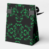 Green Black Swirl Wedding Bedankdoosjes (Achterkant)