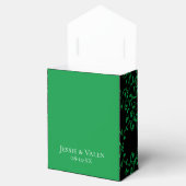Green Black Swirl Wedding Bedankdoosjes (Geopend)