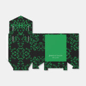Green Black Swirl Wedding Bedankdoosjes (Uitgevouwen)