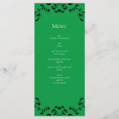 Green Black Swirl Wedding Menu (Voorkant)