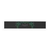 Green Black Swirl Wedding Uitnodigingen Wikkel (Vlak)