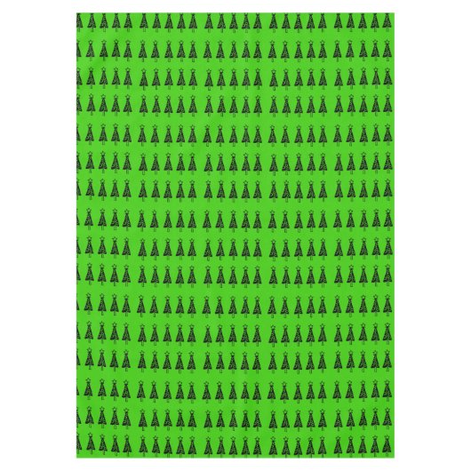 Green Black Trees Merry-kersttafelkleed Tafelkleed (Voorkant)